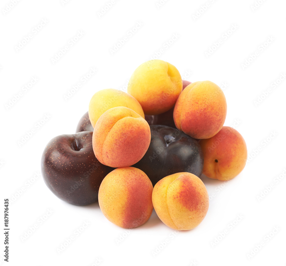 Pile of plums isolated Pile of plums isolated