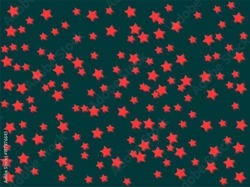 Pink stars with gray shadow stars on green background plain clean Vector Illustration