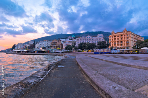 Wallpaper Mural Town of Opatija waterfront at sunset view Torontodigital.ca