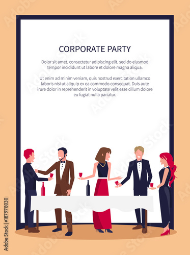 People Drinking and Talking Vector Illustration