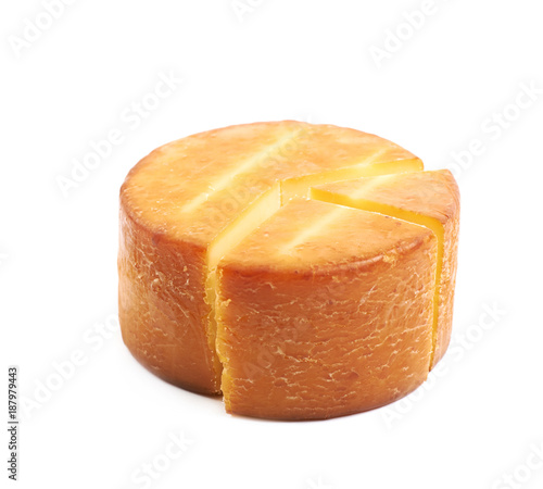 Wheel of cheese isolated