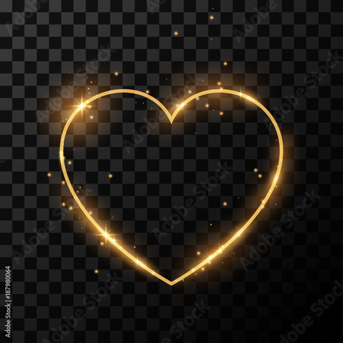 Golden light heart frame