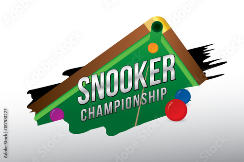 Vector of of snooker championship  badge design.