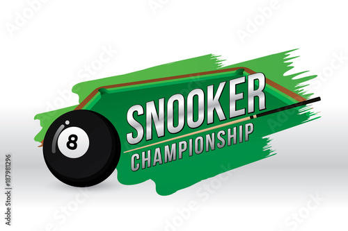 Vector of of snooker championship  badge design.