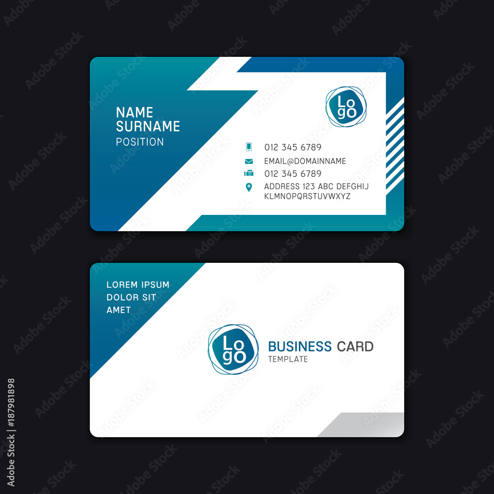 Fototapeta premium Business card template design blue tone.