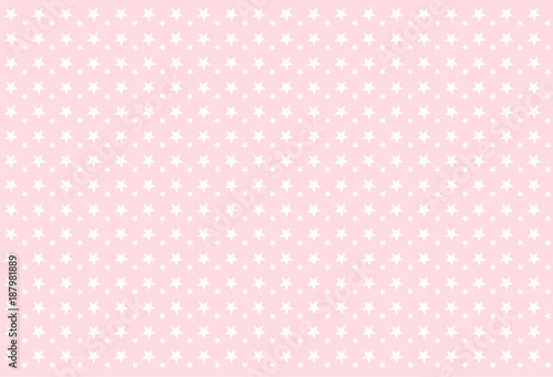 Seamless girlish pattern. White stars on pink background. Backdrop for invitation card, wrapper and decoration party (wedding, baby girl shower, birthday) Cute wallpaper for princess's style nursery.