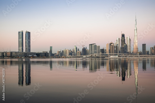 Dubai skyline at sunrise © katiekk2