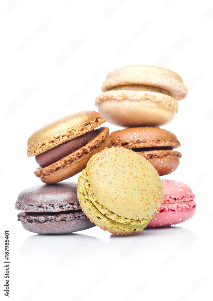 French luxury colorful macarons dessert cakes