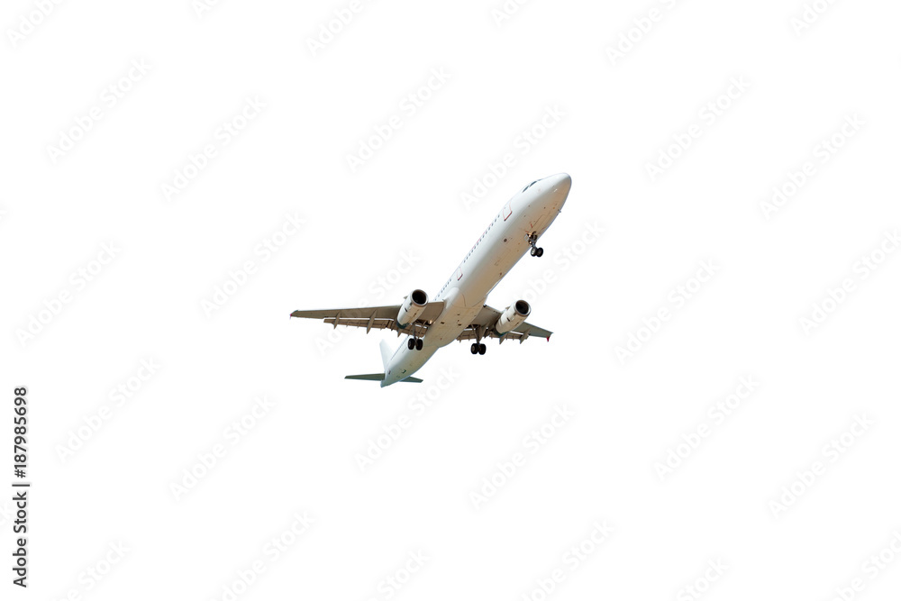 Fototapeta premium passenger airplane isolated on white background