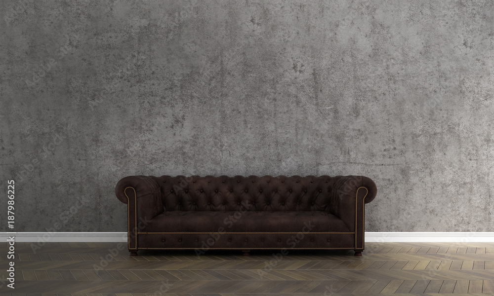 The interior design idea concept of minimal living room and concrete ...