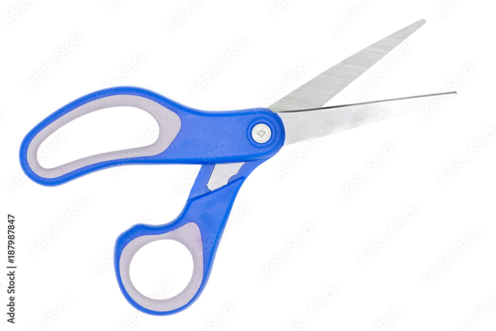 scissors isolated on white background, top view scissors isolated on white background, top view
