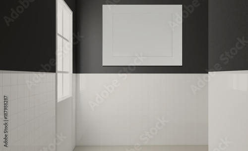Blank room. 3D rendering. Empty paintings