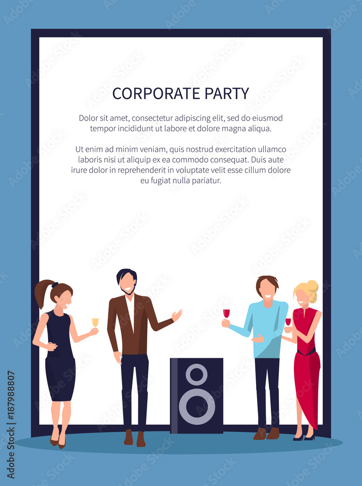 Corporate Party Disco on Vector Illustration White