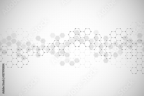 Abstract hexagonal background. Medical, scientific or technological concept. Geometric polygonal graphics. vector illustration.