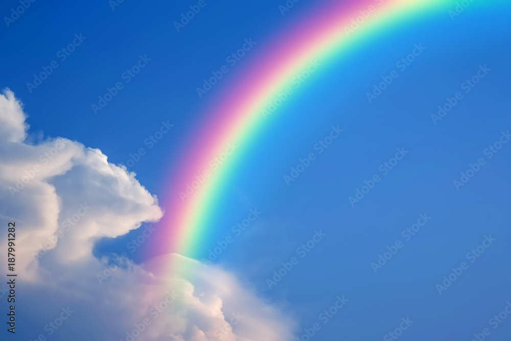 Sky and rainbow background