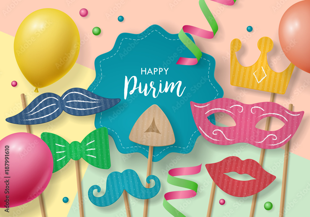 Naklejka premium Purim holiday concept