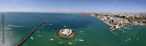 Quadro em tela Aerial image of the fort sao marcelo, Salvador, Bahia, Brazil
