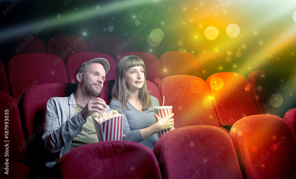 Naklejka premium Couple watching something miraculous