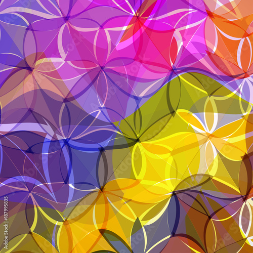 Vector abstract background of colored flowers