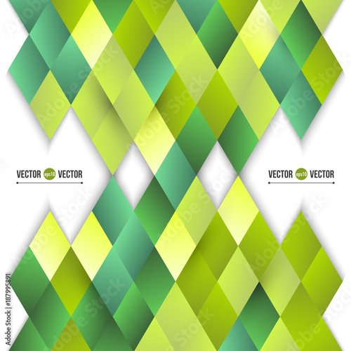 Vector abstract background of yellow and green diamonds