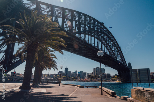Photography Beautiful Sydney city view with busy streets skyscrapers and city monuments