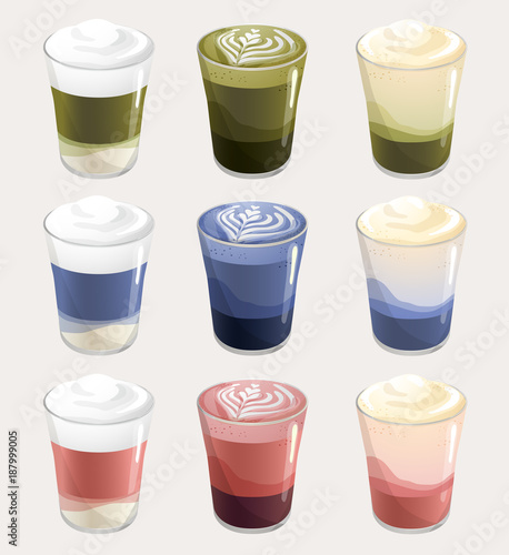 Set of Coffee Types : Vector Illustration