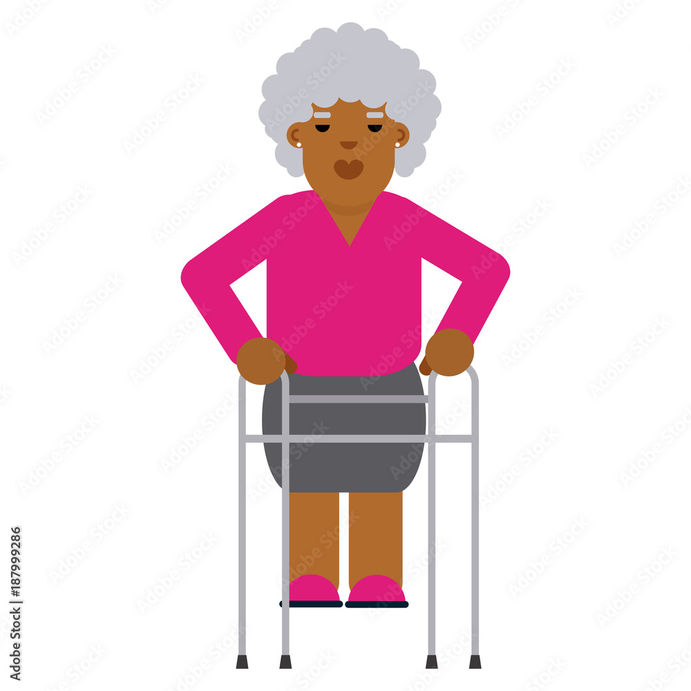 African old woman with Walker African old woman with Walker