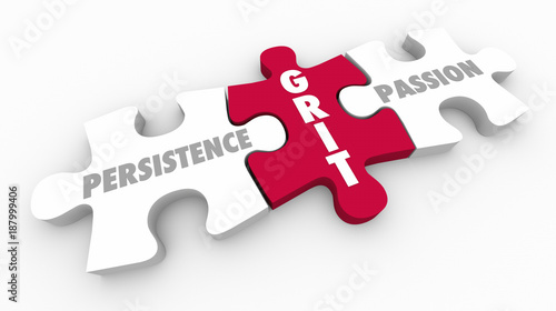 Grit Persistence Passion Puzzle Pieces 3d Illustration photo