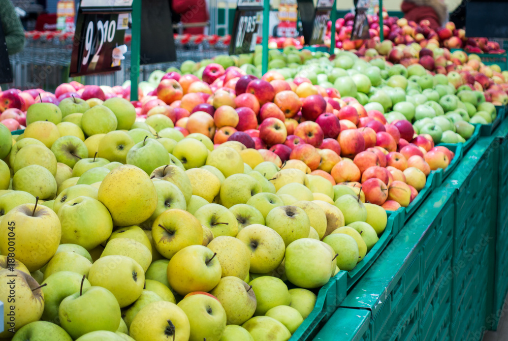 shop window store market, apples shop window store market, apples