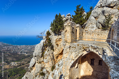 Saint Hilarion Castle on a mountain, Kyrenia Girne district, Cyprus photo