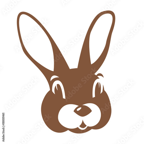  hare rabbit face vector illustration flat style front