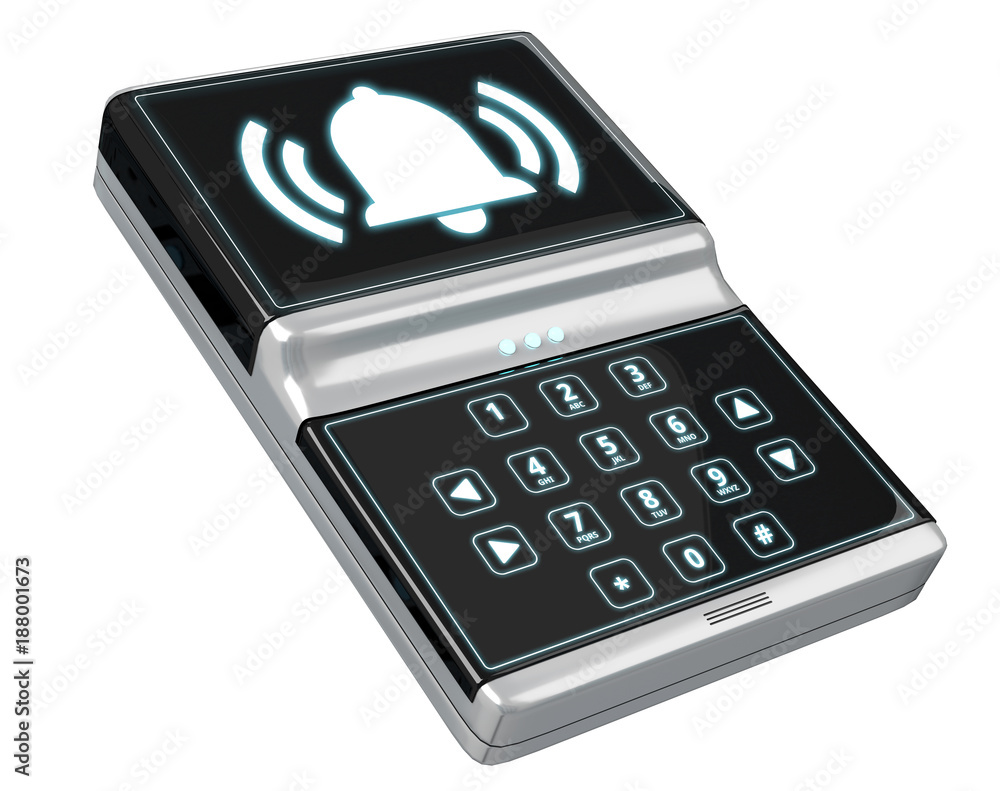 Home alarm security device 3D rendering Home alarm security device 3D rendering