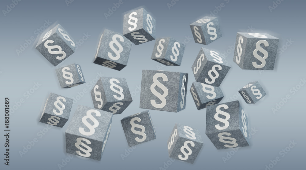 Naklejka premium 3D rendering law cubes