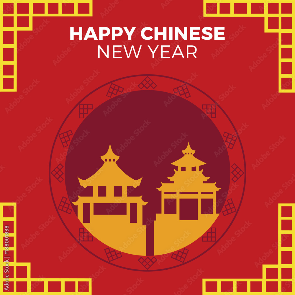 Happy Chinese new year. Vector of abstract chinese new year graphic and background.