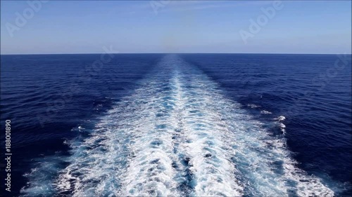 Wake pattern generated by a cruise ship. photo