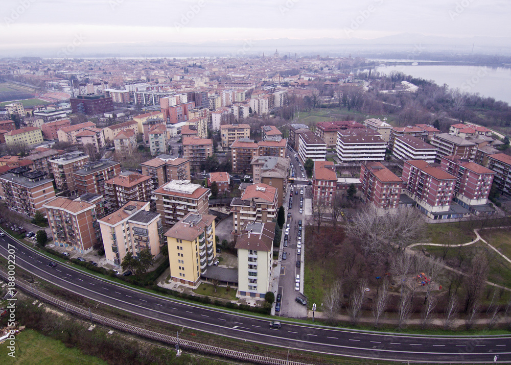 Mantova, quartiere Te Brunetti, panorama, veduta
