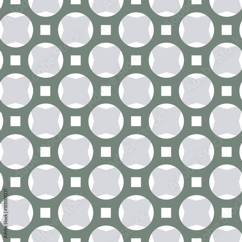 Geometric pattern of circles  squares   4 point stars.