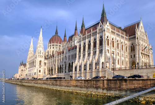 The view of the building of Hungarian Parliament
