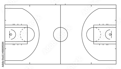 Basketball court. Sport background. Line art style © Ilya_kovshik
