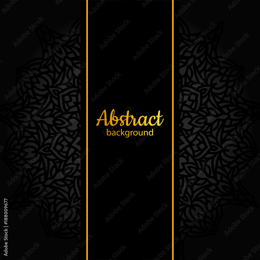 Ethnic vector background template with mandala flower