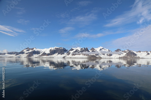 Mountains reflections in Barent´s sea, Svalbard, Spitsbergen