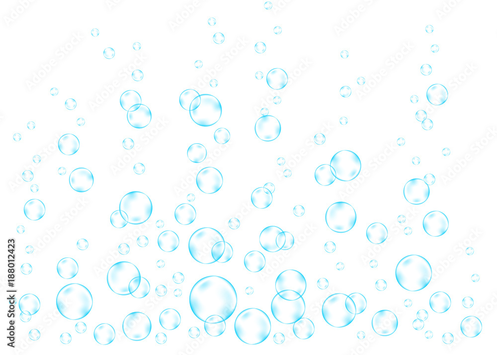 Blue underwater air bubbles vector texture. Blue underwater air bubbles vector texture.