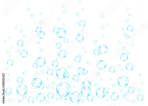  Blue underwater air bubbles vector texture.