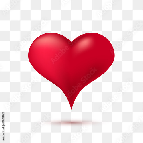 Obraz na płótnie Soft red heart with transparent background. Vector illustration w salonie