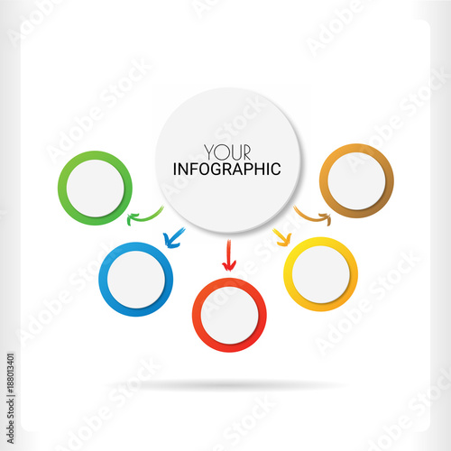 Ifographics number options template on white background