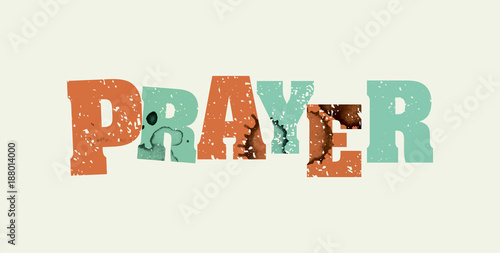 Prayer Concept Stamped Word Art Illustration