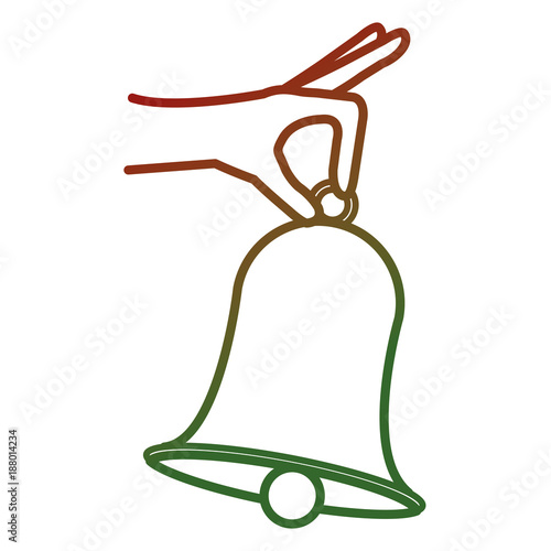 hand with christmas bell decorative icon