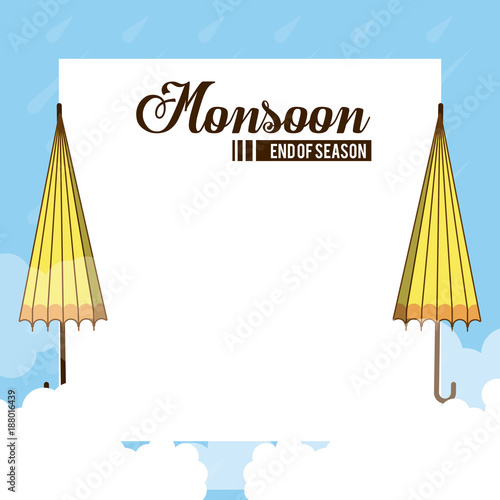 Monsoon end of season icon vector illustration graphic design