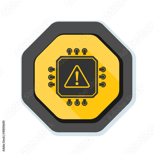 CPU Exclamation Warning sign illustration