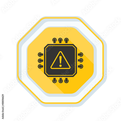 CPU Exclamation Warning sign illustration
